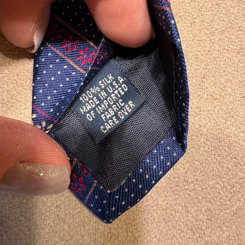 J. Crew Blue and Red Silk Striped Tie
